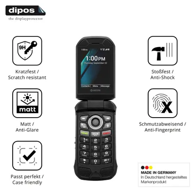 Produktbild von 2x Schutzfolie für Kyocera DuraXV Extreme+ matt - Anti-Shock 9H Folie dipos Glass Kunststoffglas
