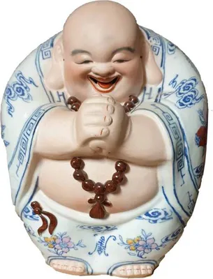 Obrázek produktu pro Fine Asianliving Čínský porcelán Buddha Happiness Ručně malovaný Š21xH20xV26cm