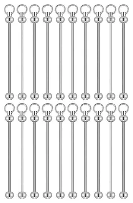 Metall-Schlüsselanhänger-Stäbe, 20 Stück, 8,5 cm, DIY Perlen, silber