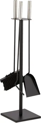 Produktbild von relaxdays 4-teiliges Kaminbesteck in Schwarz