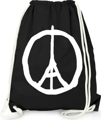 Zdjęcie produktu dla Moonworks® - Torba na siłownię - Paris Peace Sign Eiffel Tower czarny unisize