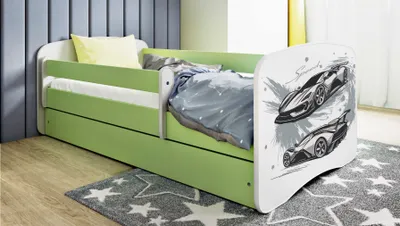 Obrázek produktu pro Dětská postel pro mládež 70x140, 80x160, 80x180 cm - kompletní sada se zásuvkou a ochranou proti pádu