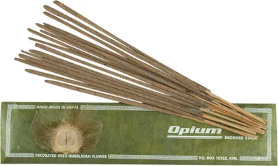 Produktbild von Handmade Räucherstäbchen aus Nepal, Himalayan Flower Incense - Opium, Grün, 22,5*5*0,3 cm, Räucherstäbchen aus Tibet, Nepal