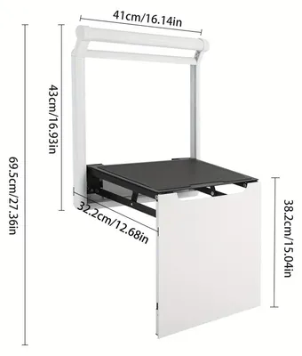 Produktbild von Klappbarer Duschsitz - Wandmontierter Duschstuhl - Mit Griff - Bis 150 kg belastbar - Einfache Montage - Für Bad und Senioren