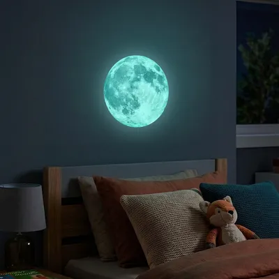 Produktbild von Phosphoreszierende Mond-Wandaufkleber, 30 cm