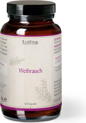 Produktbild von Weihrauchkapseln mit 100% Boswellia-Serrata-Extrakt, vegan, 120 Kapseln