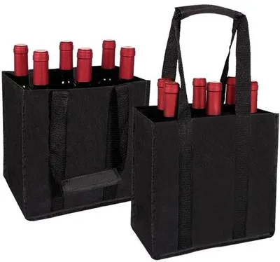 Zdjęcie produktu dla Ibenzoa® Składana torba na butelki, mieszcząca 6 butelek | Materiał: tkanina Oxford, wymiary: 27 x 18 x 27 cm, oddzielne przegródki, elegancki design