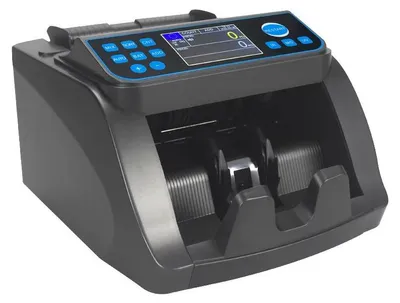 Produktbild von Banknotenzähler und Falschgeldprüfer - 6000E - EUR - IR-Erkennung - 1000 Scheine/min - LCD-Display - Kapazität 300/200 Scheine - EU-Stecker - Schwarz