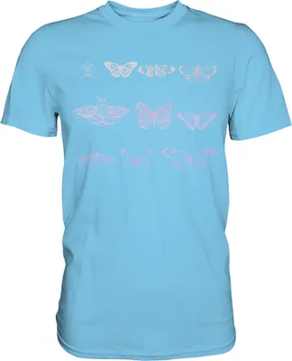 Produktbild von Rosa Schmetterlinge T-Shirt – Sky Blue / 3XL