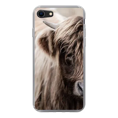 Produktbild von MuchoWow® Handyhülle Schutzhülle Hülle für iPhone 8 Schottischer Highlander - Kuh - Vlies Silikon Softcase Handy Hülle - Schutzhaube