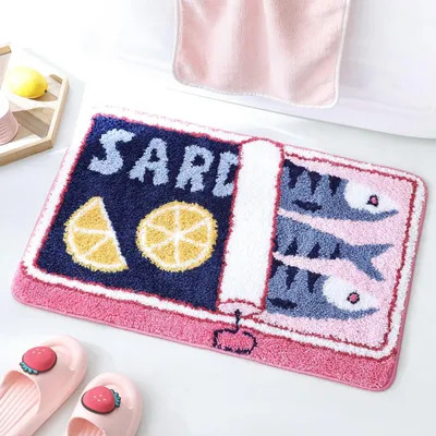 Image de Tapis de bain "Sardinenblik", antidérapant, 50 x 80 cm, lavable, pour salle de bain