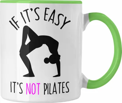 Produktbild von Trendation - Pilates Tasse Geschenk Frauen Spruch Yoga (Grün)