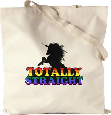 Produktbild von Totally Straight Jutebeutel Stoffbeutel Canvas LGBT Gay LGBTQ Pride Queer Homouell CSD Pride Week Geschenk