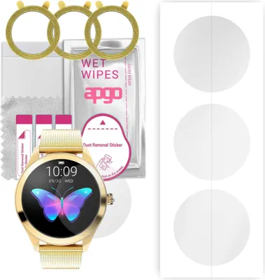 Produktbild von apgo 3 Stück Schutzfolie, klar, kompatibel mit Rubicon Smartwatch SMARUB010 Smartwatch, Hydrogel Displayschutzfolie mit Positionierhilfe, Displayfolie, robust und kratzfest