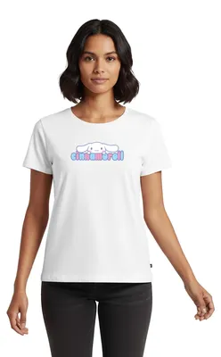 Produktbild von Spreadshirt Cinnamoroll Guckt Über Schriftzug Frauen Premium T-Shirt, XXL, Weiß