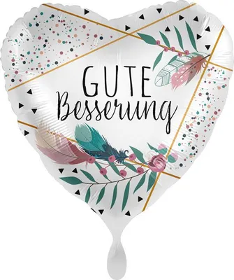 Produktbild von Gute Besserung Herz Folienballon 43cm