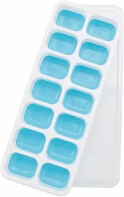 Immagine prodotto di Stampo in silicone per cubetti di ghiaccio, capacità per 14 cubetti, con coperchio, ideale per la cucina