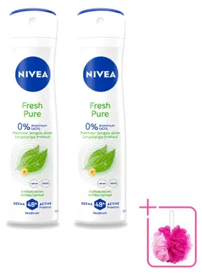 Obrázok produktu pre 2 x NIVEA Deodorant vo spreji Fresh Pure - bez hliníka - 150 ml - balenie s 2 kusmi