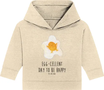 Produktbild von Mr. & Mrs. Panda Organic Baby Hoodie Spiegelei Ei 24. - 36. Monat - Natural Raw - Geschenk, Kapuzenshirt, Schön, Kapuzensweatshirt, Lustige Sprüche, Tag, Liebe, Glücklich