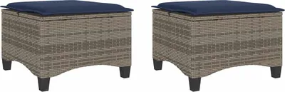 Obrázek produktu pro Zahradní stoličky s poduškami 2 ks šedé 55x55x36 cm polyratan