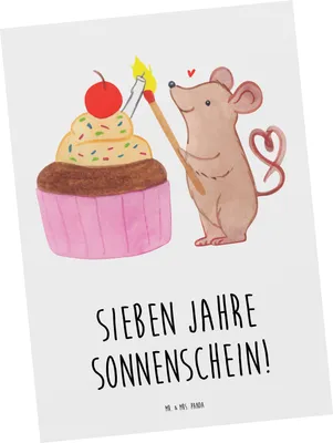 Produktbild von Mr. & Mrs. Panda Grußkarte 7. Geburtstag Sonnenschein - Weiß - Geschenk, Alter, sieben Jahre, Postkarte, Geburtstagsfeier, bildkarte, Geburtstagsdekoration, Ansichtskarte