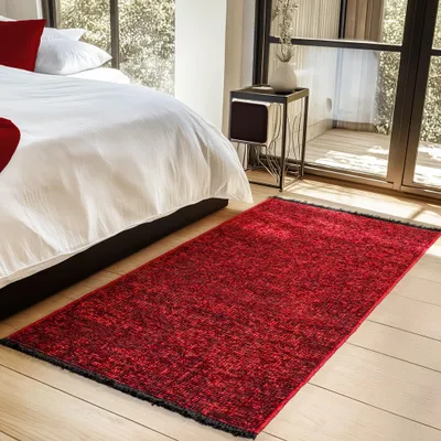 Obrázek produktu pro Homebyhome Bavln?ný Koberec Chenille Pratelný Boho Styl Protiskluzový M?kký Koberec do Obývacího Pokoje a Ložnice, Velikost: 80x150 cm