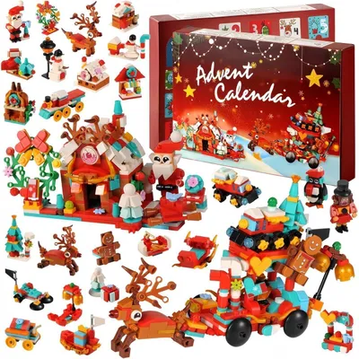 Produktbild von Adventskalender Kinder 24 Türen 895 Bausteine 12 in 1