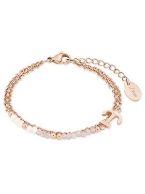 Produktbild von s.Oliver Gliederarmkette mit Anhänger für Damen, Edelstahl, Glas Anker