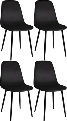 Produktbild von 4er Set Esszimmerstühle HLO-CP40 Samt  schwarz