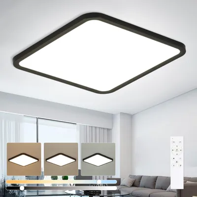 LED-Deckenleuchte dimmbar 40 cm, schwarz, 3000-6500 K