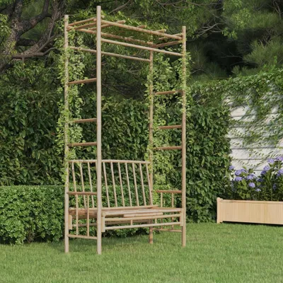 Obrázok produktu pre The Living Store Záhradná lavička s pergolou 116 cm bambus