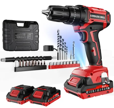 Immagine prodotto di Avvitatore a batteria, avvitatore a batteria da 21V con batteria 2×2000mAh