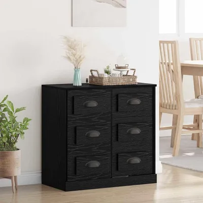 Zdjęcie produktu dla Maison Exclusive – kredens w kolorze czarnym, imitacja dębu, 70 x 35,5 x 67,5 cm