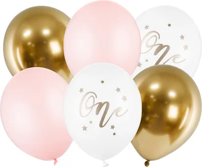 Produktbild von Luftballons 30cm, One, Pastell Blassrosa (1 Packung / 6 Stück)