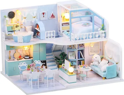 Zdjęcie produktu dla Zestaw do samodzielnego montażu domku dla lalek, budowa miniaturowego domku, prezent urodzinowy dla dzieci powyżej 14 roku życia