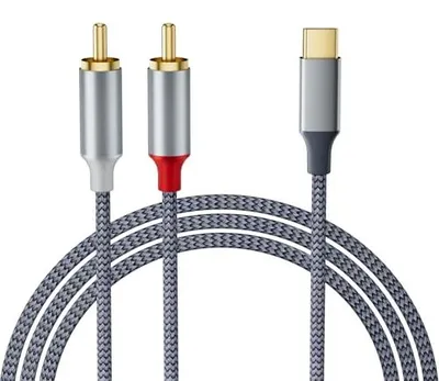 Produktbild von USB-C auf Chinch Audio, Chinch auf USB-C, Type-C auf 2RCA Stereo Adapterkabel kompatibel mit iphone 17/16/15, iPad, MacBook, Smartphone, Laptop, Heimkino, DVD, Lautsprecher, Autoradio usw-1M