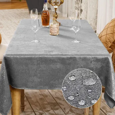 Productafbeelding van Tafelkleed, platgrijs, 145 x 300 cm, vuilafstotend, polyester, rechthoekig