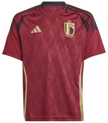 Image de Maillot de foot domicile ADIDAS IQ0777 RBFA pour enfants, couleur bordeaux, taille 9-10 ans