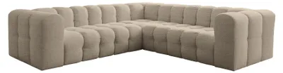 Image de Canapé d'angle Baloo Corner Petit, 6 places, pour salon, tissu Moly, beige
