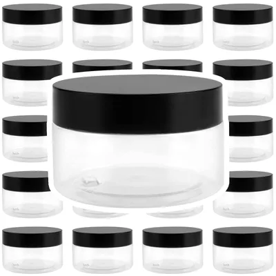 Image de 24 boîtes en plastique transparent avec couvercle, contenance 100 ml
