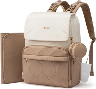 Immagine prodotto di Borsa per pannolini per bambini – Zaino grande con fasciatoio portatile – Porta-ciuccio e spallacci per passeggino – Borsa multifunzionale per neonati, ideale per mamma e papà