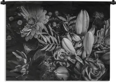 Produktbild von MuchoWow® Wandteppich Wandbehang Blumenstrauß - Stilleben - Blumen - Pflanzen - Rot 150x112.50 cm Tapisserie Dekoration Wandtuch - Wanddecke - Wandteppiche
