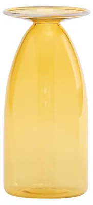 Obrázok produktu pre Kolekcia Un Fiore: Ručne vyrábaná nádoba z borosilikátového skla, fúkaná ústami, objem 22 cl, zlatožltá farba, elegantný dizajn, široký okraj
