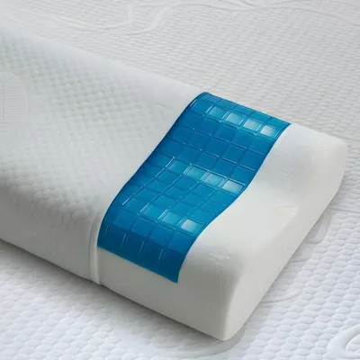 Imagen del producto de Omgoods: Almohada ortopédica para el cuello, fabricada con espuma viscoelástica de memoria y gel refrescante