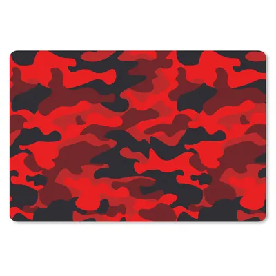 Produktbild von MuchoWow® Schreibtischunterlage Tarnmuster - Rot - Muster 60x40 cm - XXL Mauspad - Großes Mauspad