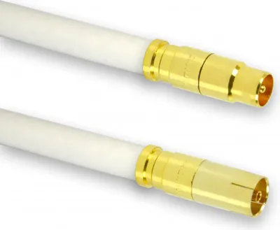 Produktbild von 15m PremiumX TV Antennenkabel Digital Innenleiter REINES KUPFER mit vergoldeten Kompressionsstecker TV-GM1 (männlich) + TV-GF1 (weiblich) | PREMIUM HDTV Kabel | Koaxialkabel | Stecker zu Buchse