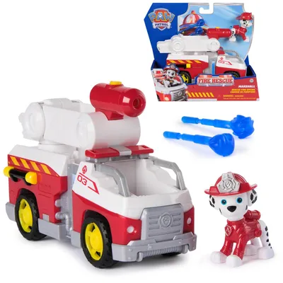 Produktbild von Fire Rescue Marshalls Feuerwehr-Fahrzeug mit Löschspritze und Hundefigur Spielzeug für Kinder ab 3 Jahren