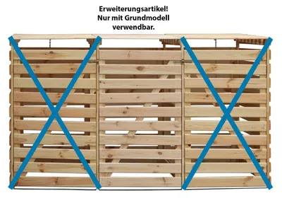 Produktbild von Mülltonnenbox Typ 2 - Erweiterung 92x70x122 cm Kiefer unbehandelt