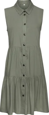Produktbild von VIVANCE Sommerkleid aus gewebter Viskose, A-Linien-Kleid khaki Größe 46