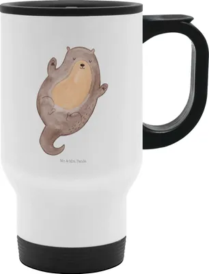 Produktbild von Mr. & Mrs. Panda thermosbecher Otter Umarmen - Weiß - Geschenk, Thermobecher, Seeotter, Kaffeebecher To Go, Edelstahlbecher, Kaffee-Thermobecher, Becher, Optimistisch